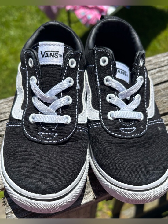 Vans Other - Vans Kids Black and White Canvas Low-Top Sneakers